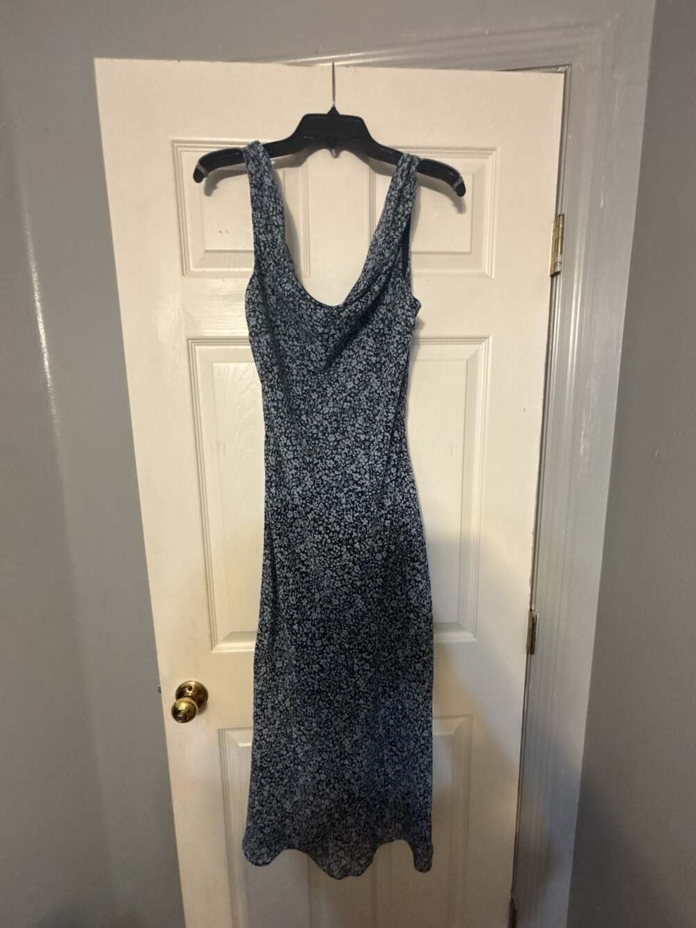 Abercrombie & Fitch Cowl Neck Floral Slip Midi Dress